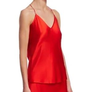 Theory 100% Silk Cami Tank Red Size Medium